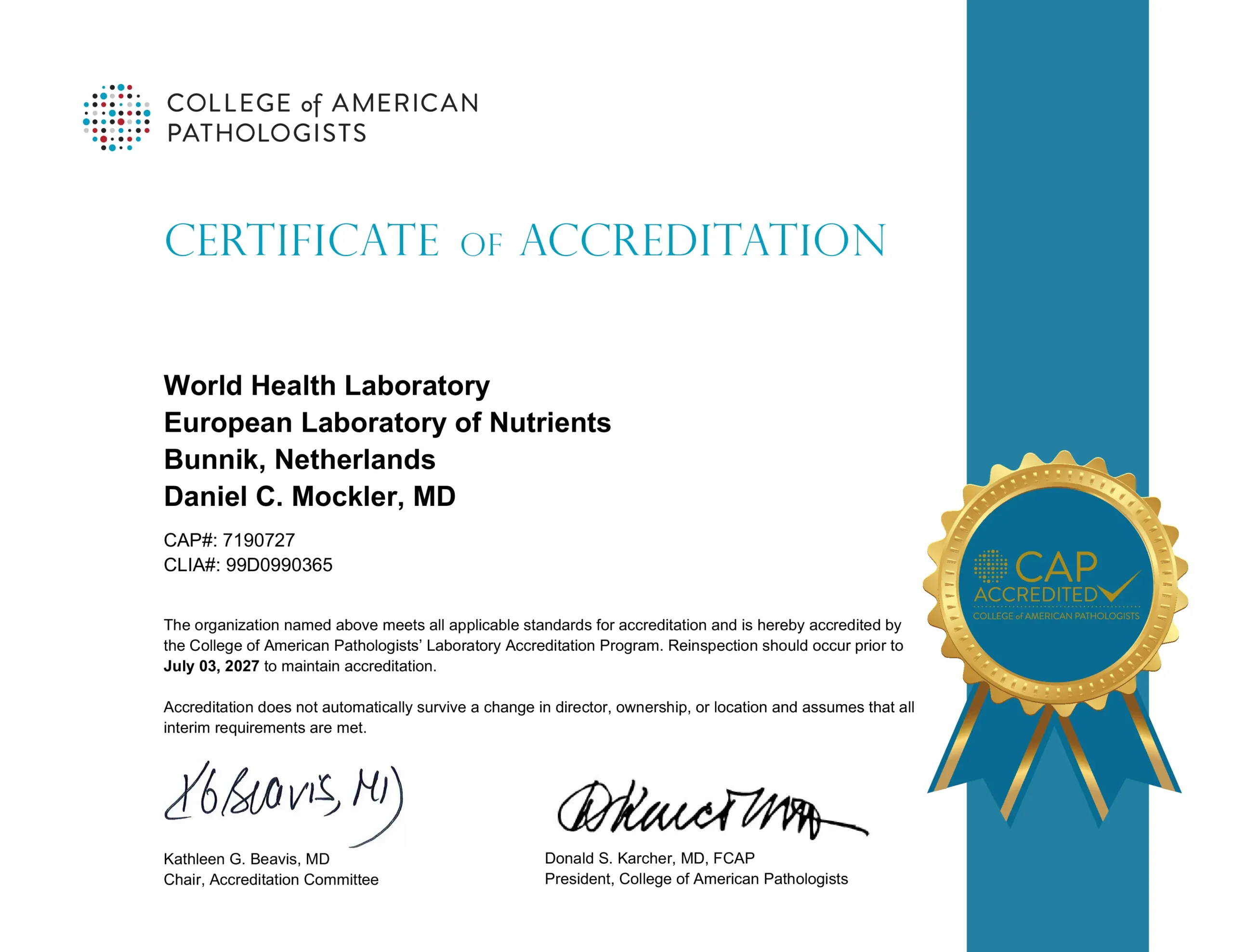 Accreditatie Certificaat