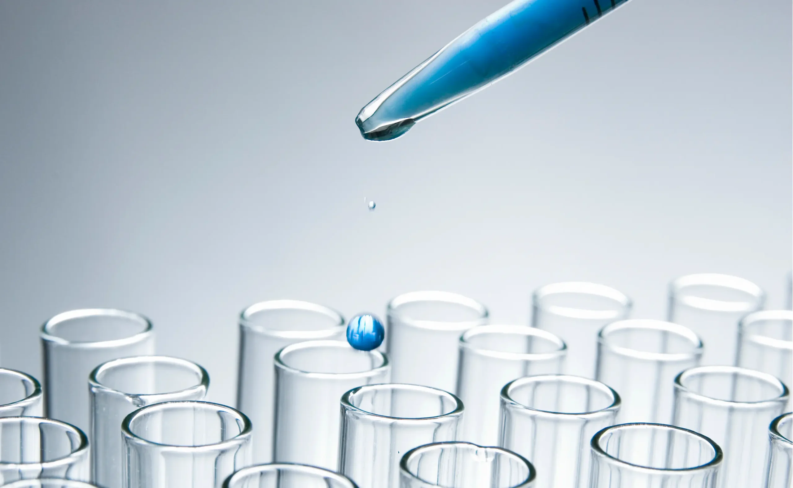 Connected laboratory test tubes